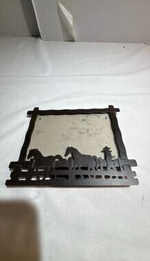 Vintage Western-Themed Metal Picture Frame 4x6